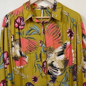 Free People Flowy Floral Button Up